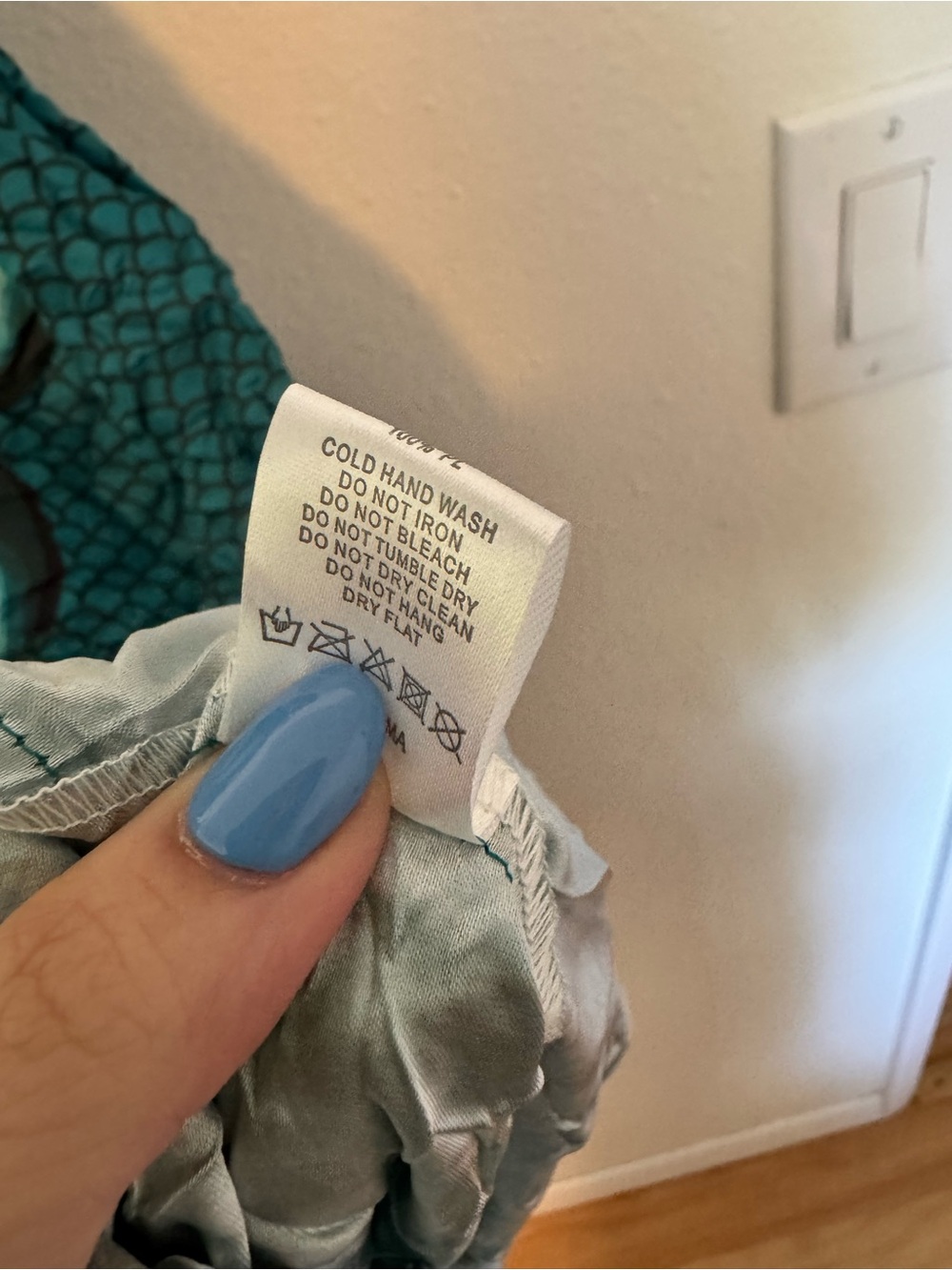Alquema 3/4 Sleeve Smash Pocket Dress Aqua Flowers Crinkle Size 1 US 6/8 EUC - Picture 7 of 9